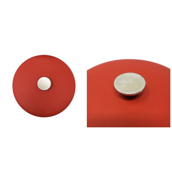 Red Vinyl and Chrome Ice Bucket with Carrying Handle and Plastic Insert - Picture 6 of 9